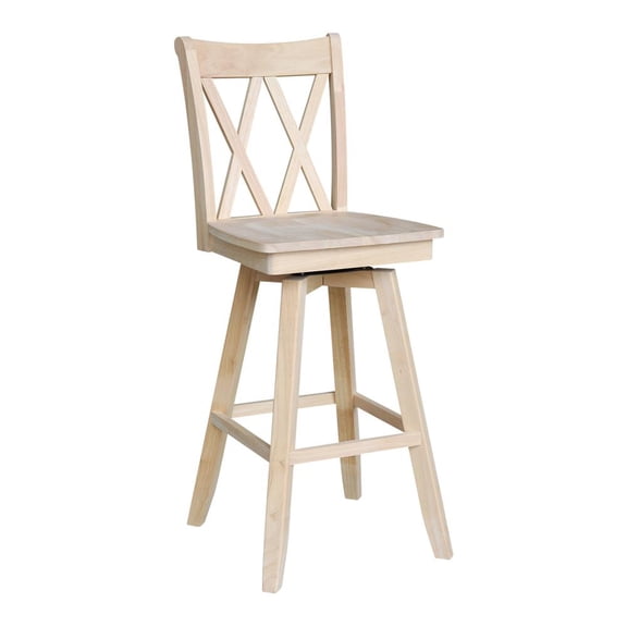 Double "X" Back Bar height Stool - With Swivel Seat - 30" Seat Height