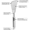 thumbnail image 3 of Pack Of 2 Stainless Steel Thin Slotted Fish Turner Spatula Set,non-slip Handle Metal Spatula For Flipping Foods,grilling,frying,easy To Clean,bbq Spatula With Oil Brush, 3 of 6