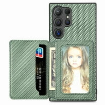 Allytechgroup Card Holder Wallet Case for Samsung Galaxy S25 Ultra, RFID Blocking Premium PU Leather Slim Fit Cash Pocket Shockproof Wallet Phone Case Cover for Samsung Galaxy S25 Ultra, Green