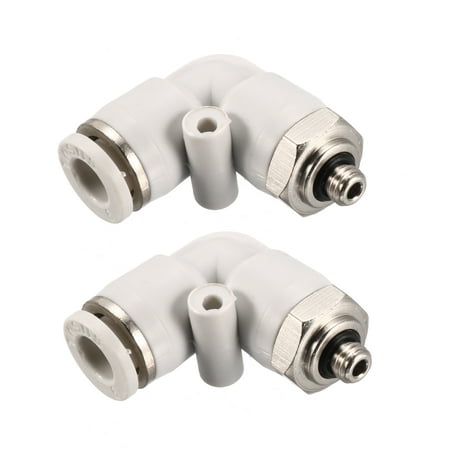 

Pneumatic Push to Connect Tube Fitting Male Elbow 6mm Tube OD X M5 Thread 2pcs