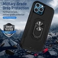 thumbnail image 4 of For Google Pixel 8A Heavy Duty Hybrid Rugged Dual Layer 2in1 Shockproof Protective with Magnetic Ring Stand Holder Phone Case Cover by Xpression - Black, 4 of 9