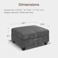 thumbnail image 2 of HONBAY Ottoman of Modular Sectional Corduroy Sofas, Grey, 2 of 5