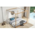 thumbnail image 5 of Imerelez Canopy Platform Bed with Support Legs, King Size, Natural, 5 of 9