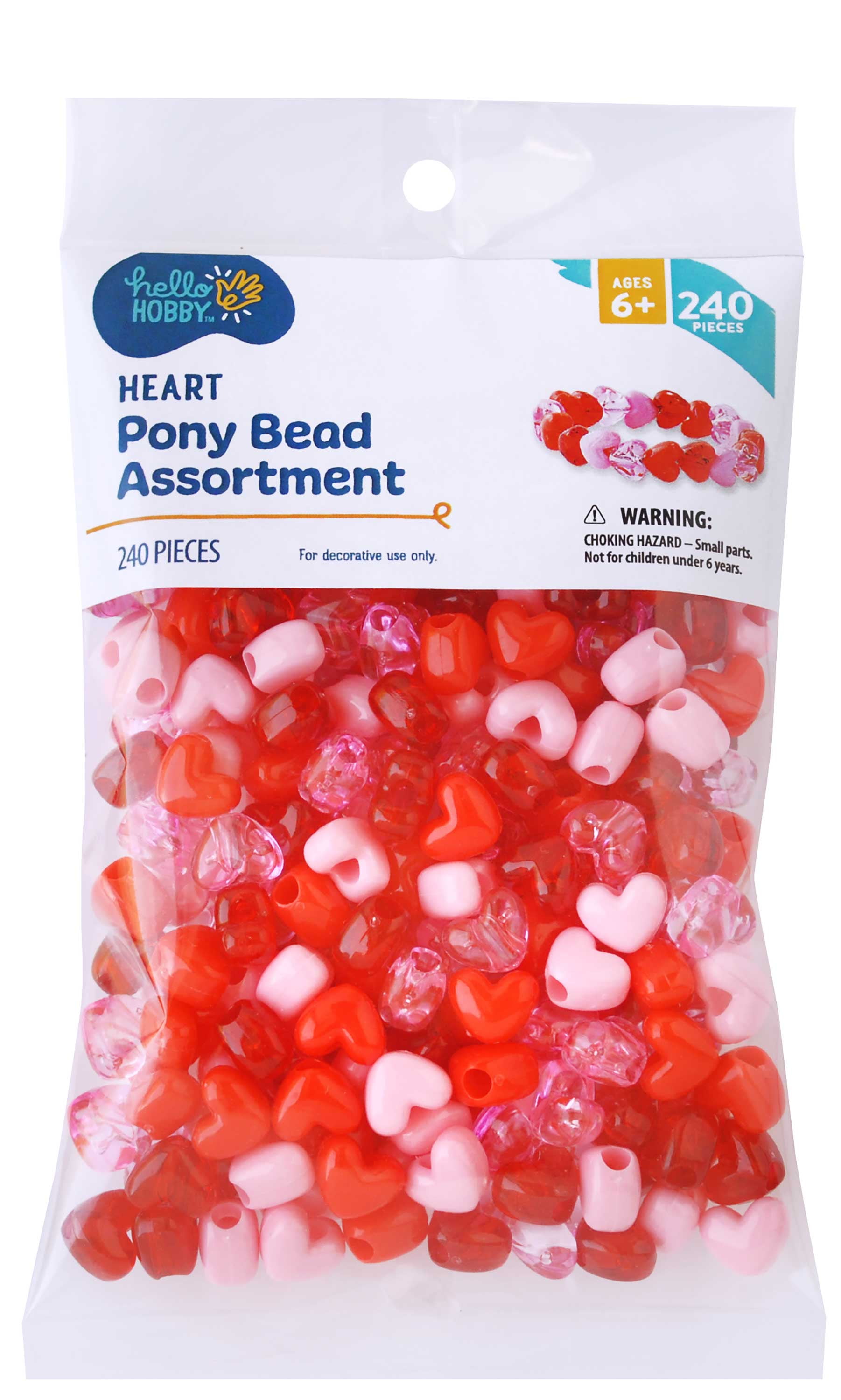 Hello Hobby 9x6mm Plastic Pony Beads 500 Pieces Ombré Mix in