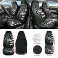 thumbnail image 2 of Renewold Wolf American Flag 12 Pcs Car Seat Cover Set with Front Car Seat Cover Steering Wheel Armrest Cover Seat Belt Pads Garbage Can Air Vent Pouch Rearview Mirror Cover Coaster Keychain, 2 of 7