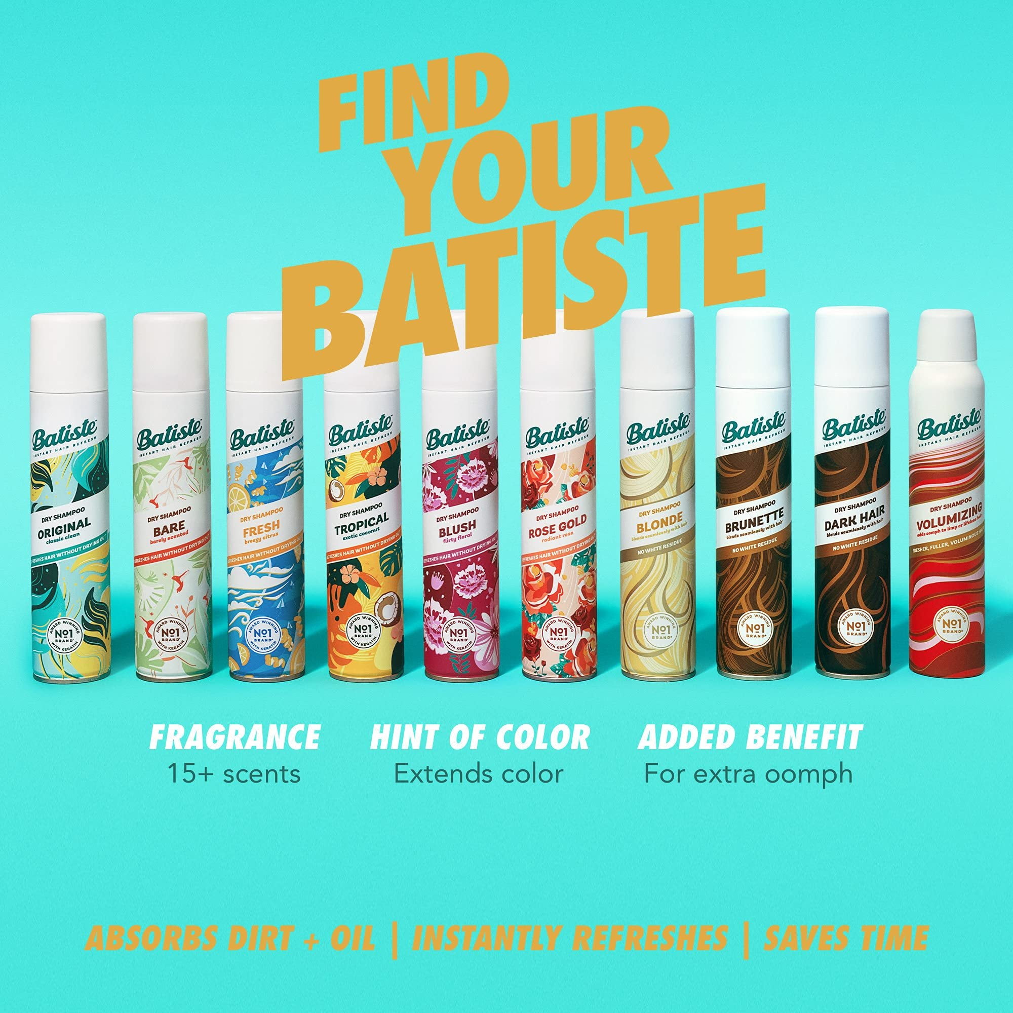 Batiste Dry Shampoo, Brilliant Blonde, 6.73 fl. oz. Pack of 3