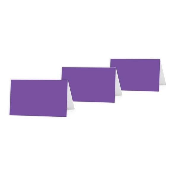 Purple Color Blank Table Tent Printable Place Cards, 20-Pack