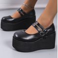 thumbnail image 2 of 2022 nueva moda señoras tacones altos plataforma Mary Jane zapatos señoras sandalias tobillo hebilla Punk plataforma Casual mujeres tacones planos 39 Gao Jinjia LED, 2 of 2