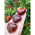 thumbnail image 5 of Carnelian Gemstone Hearts, Polished Carnelian Puffy Hearts, Carnelian Palm Stone, Carnelian Heart (2 Hearts）, 5 of 9
