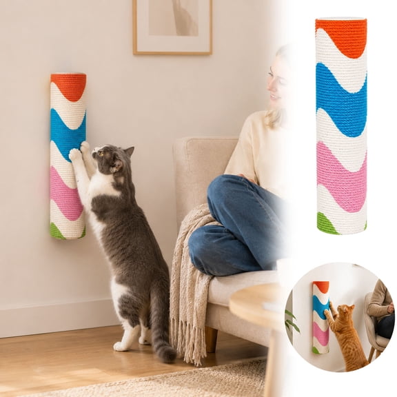 11.8" Cat Wall Climbing Carpet Scratcher, Wall-Mounted Cat Scratching Post, C𝐚t Corner Scratcher, C𝐚t Scratching Post for Wall, Cabinets, Doors, Smooth Surfaces and Furniture Sides