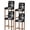 Black, variant on Halloween Skeleton Bar Stool Covers Set of 4, Fall Spooky Horror Skull Black Stretch Washable Bar Chair Covers with Backs, Removable Pub Counter Height Chair Cover for Kitchen Dining Room Cafe