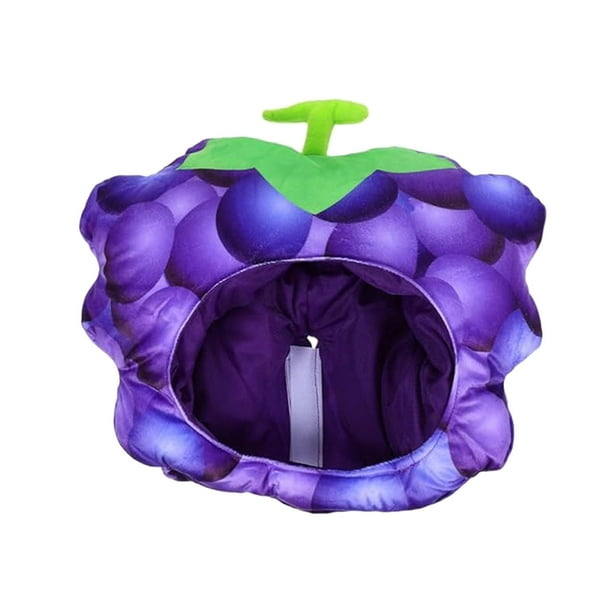 Sombrero de peluche con temática de uva, accesorio para disfraz, suministros para fiestas, regalo de cumpleaños