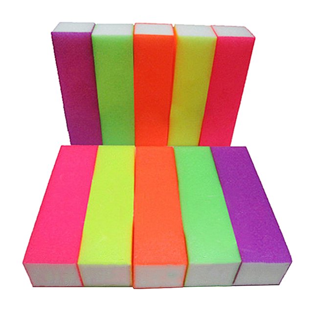 10 Unids Esponja Buffer Buffer Pulido Lijado Buffers Bloques Archivos Manicura Pedicura Herramientas de Cuidado (Color Aleatorio)