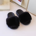 thumbnail image 4 of XIYON Girls Slippers Kids Fuzzy Open Toe House Shoes Warm Winter Slip On Cozy Bedroom Slippers, 4 of 5