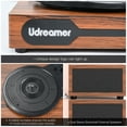 thumbnail image 4 of Udreamer Record Player,Vinyl Bluetooth Record player with speakers, Turntables for vinyl records, Brown,Lights Logo, 4 of 15