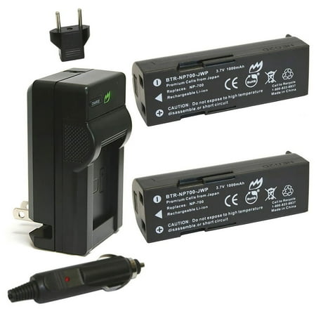 Replacement for Konica Minolta DiMAGE X60 Battery (2-Pack 1000mAh) and Charger