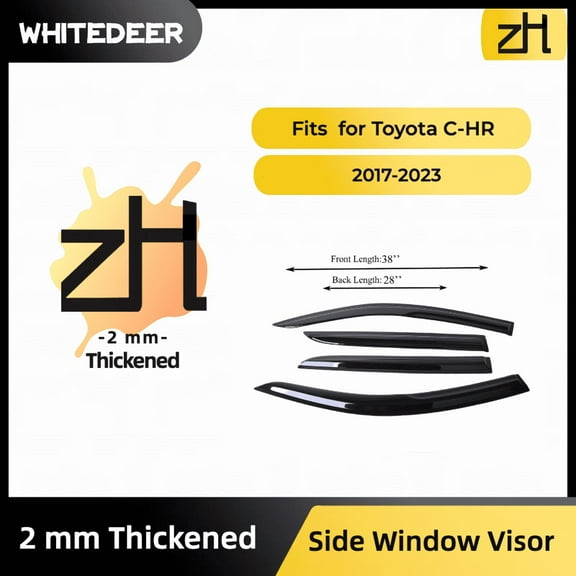 Fits for TOYOTA CHR 1720 Acrylic Side Window Visor Sun Rain Deflector Guard