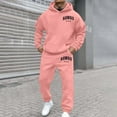 thumbnail image 2 of Zylarhe Men's And Women's Autumn And Winter Fashion Casual Letter Printed Sports Long Sleeved Hoodie Set Mens Vest Pants Set, 2 of 4