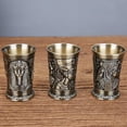 thumbnail image 2 of Lefu Metal Creative Ancient Egypt Bar Small Whiskey Glass Cocktail Cup Carved Pattern, 2 of 6