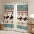 thumbnail image 3 of Homewish Rustic Cowgirl Cowboy Black Out Curtains, Vintage Wheat Western Aztec Curtains Pack of 2 (42x63 Each), Farmhouse Horse Shoes Bedroom Curtains, Black Out Curtains Bedroom Decor, 3 of 7