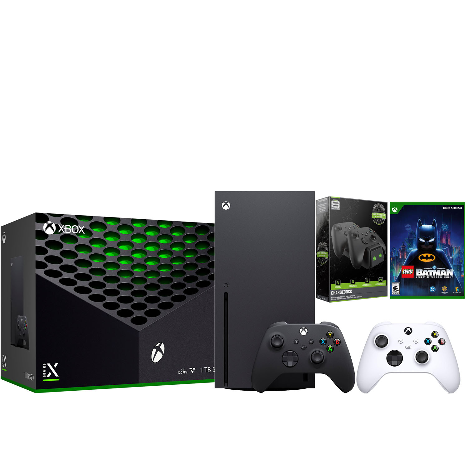 Xbox Series X 1TB Disc Console with Extra Controller and Charge Dock Bundle - Robot White