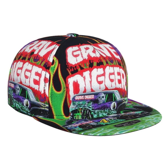 Monster Grave Digger Trucks Adjustable Brim Bill Baseball Cap Adjustable Snapback Hat Hip Hop Cap Dad Hat Men Women