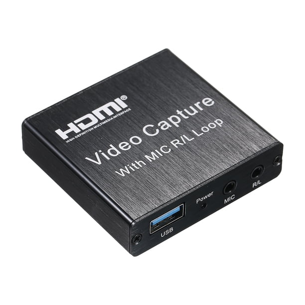 Tarjeta de captura Irfora Tarjeta de captura de video HD Tarjeta de captura USB Soporte máximo Entrada 4K Resolución de salida 1080P Soporte de tamaño pequeño Entrada de micrófono Irfora Tarjeta de captura