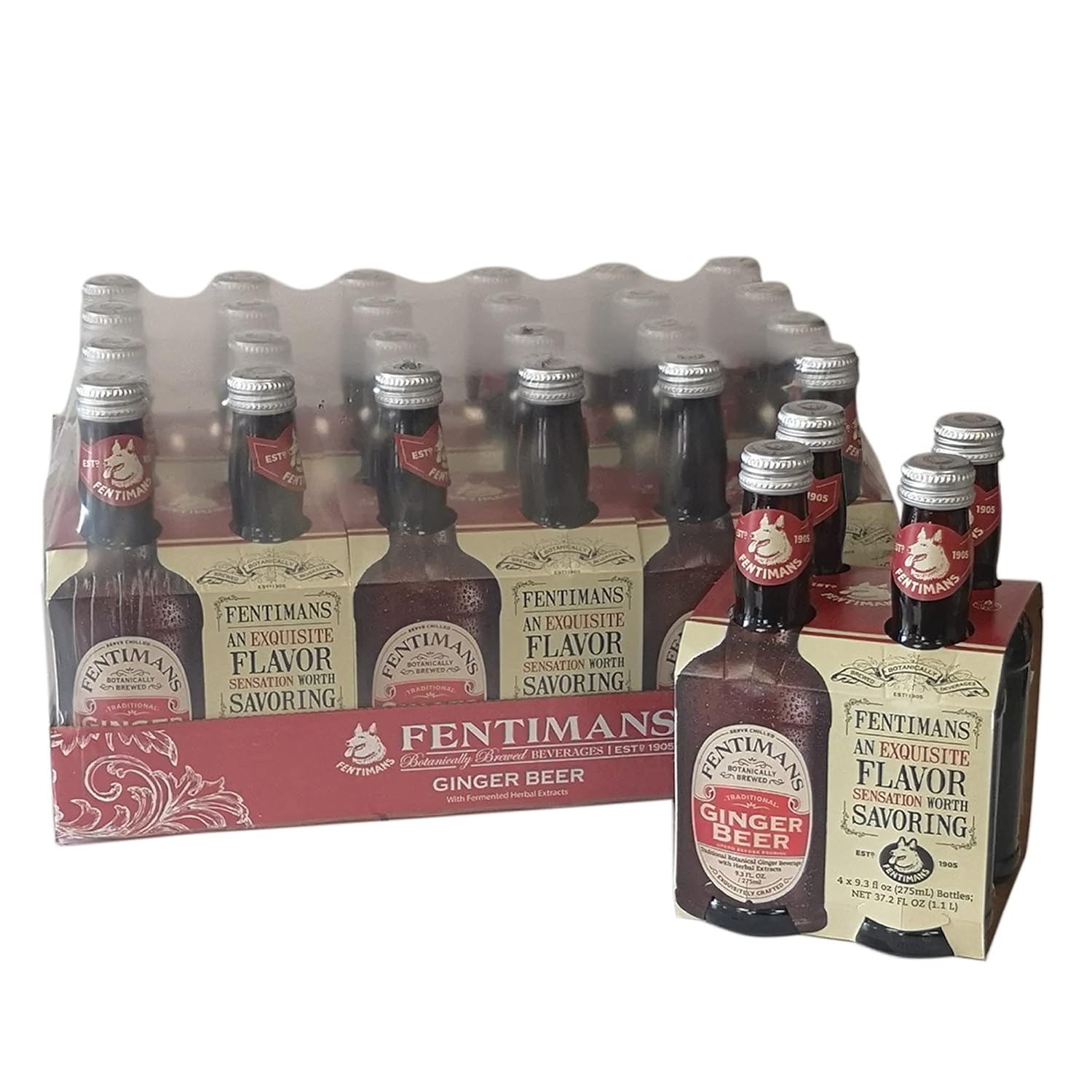 (Pack Of 6) Fentimans Ginger Beer 37.2 fl oz, (4 Bottles per Pack), 24 Bottles Total