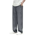 thumbnail image 1 of Diufon Athletic Pants for Men Straight Wide Leg Workout Gym Joggers Sweatpants Drawstring Waist Pants with Pockets, 1 of 3