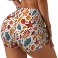 thumbnail image 1 of Balery Autumn Leaves Pantalones cortos de entrenamiento estampados para mujer, sin costuras, ajustados, para gimnasio, yoga, correr, deportes, ejercicio activo, fitness.-Medium, 1 of 8