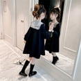 thumbnail image 6 of Zhuashum Boho Dress For Girls Long Sleeve Round Neck Sundress Plaid Prints Outfits Princess Dress Sweet Autumn Winter Cute Floral Sundress For Kids Black 5-6 Years, 6 of 9
