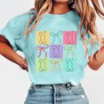 thumbnail image 4 of Tops de Manga Corta de Verano para las Mujeres Imprimir Blusa de Cuello Redondo, Moda Ligera de Poliéster Spandex, 4 of 4