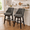 Gray, variant on Guqiart 26" Swivel Counter Height Bar Stools Set of 2, Upholstered Tufted Bar Chairs with Wood Legs & Footrest for Kitchen Island, Gray