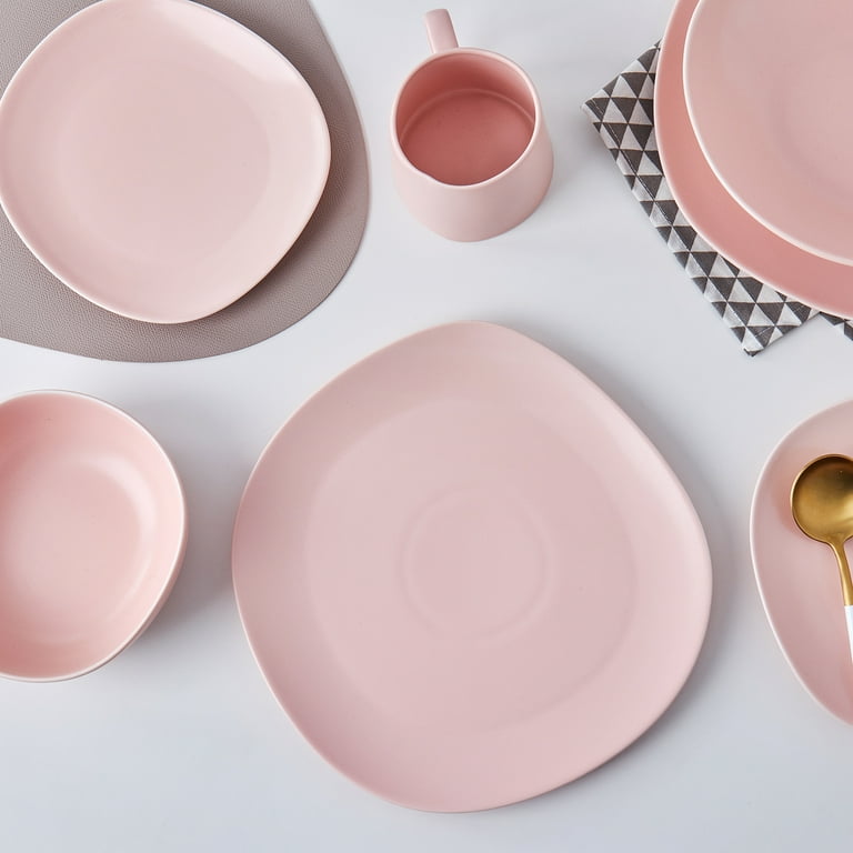 Stone Lain Delilah Porcelain Dinner Plates, Set Of 6 - Cream, Minimalist Dish Set