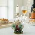 thumbnail image 1 of Candelabro de copo de nieve navideño, adorno de hierro, bandeja para velas de árbol de Navidad, candelabro de metal, 1 of 6