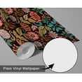 thumbnail image 6 of S4Sassy Self Adhesive Wallpaper, Vintage Garden Bloom Wallpaper, Black Removable Diy Vinyl Wall Covering, Plain Peel And Stick Contact Paper For Entryway Accent Wall, Easy Home Decor(25"X240"), 6 of 9