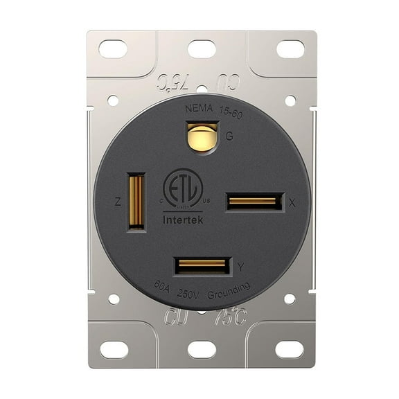 Superior Electric YGP036F 60A 250V NEMA 15-60R Flush Mount Power Outlet/Receptacles  (Industrial Grade)