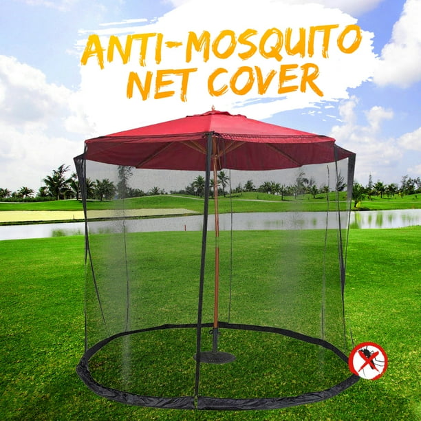 Adjustable Anti Mosquito Net Cover Anti Mosquito Netting Mesh Screen Patio Umbrella Mesh Screen With Zipper Insect Proof Windproof For Patio Courtyard Outdoor 108 X87 118 X91 Black Walmart Com Walmart Com