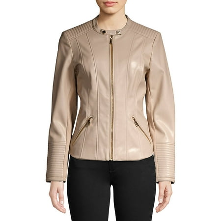 Faux-Leather Moto Jacket