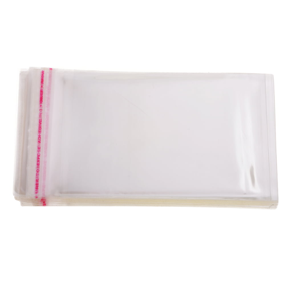 100X Cellophane Clear Cello Bag Plastic OPP Card Display Self Adhesive Peel Seal 