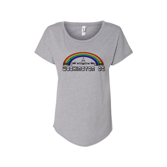 Hey You, Love X-Large Women's Washington, D.C. Rainbow Skyline T-Shirt, Gray