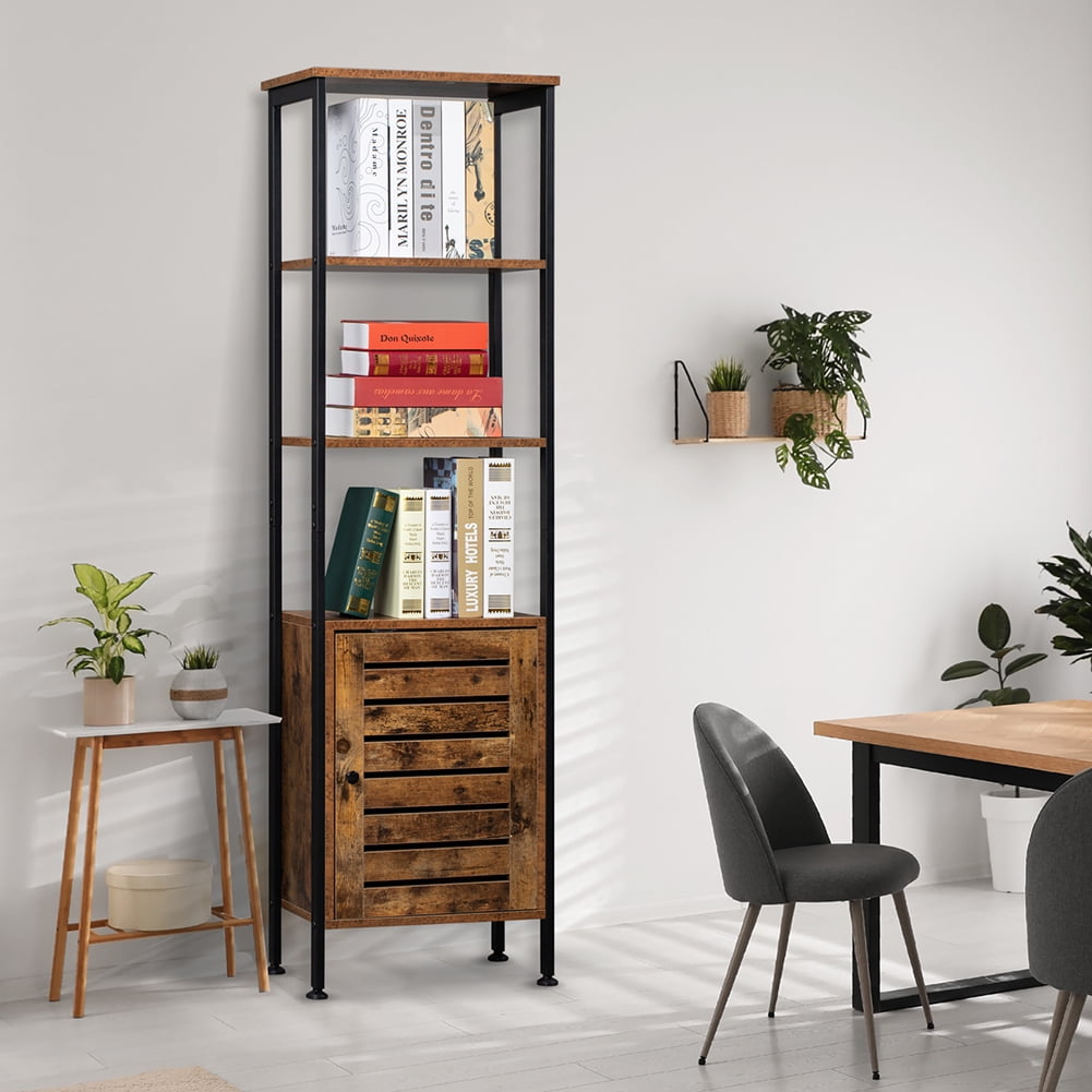Kepooman Traditional Tall Cabinet Freestanding Kitchen Pantry Cabinet Cupboard with Door and Inside Adjustable Shelf, Brown Kepooman Traditional Tall Cabinet Freestanding Kitchen Pantry Cabinet Cupboard with Door and Inside Adjustable Shelf, Brown