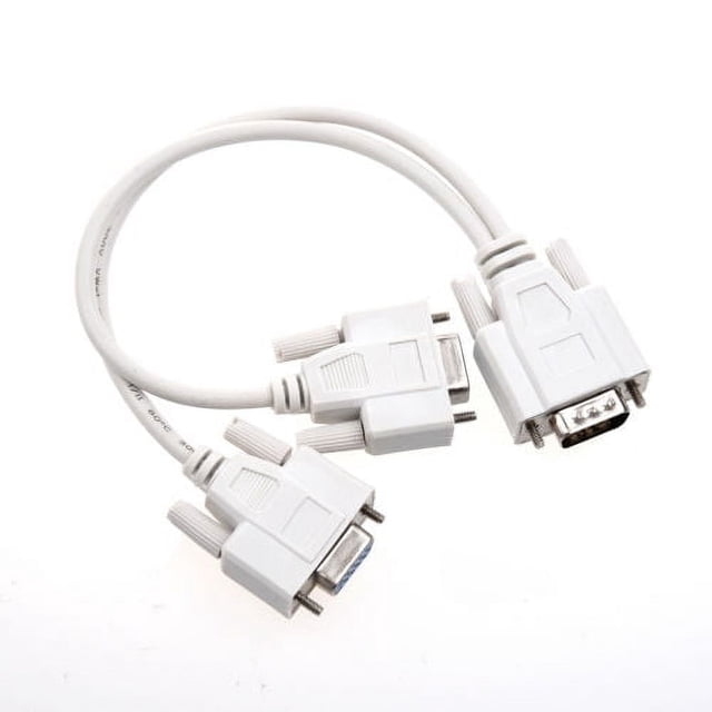 Durable Male to 2 Female Monitors Y-Splitter Cable Wire Adapter for VGA Video