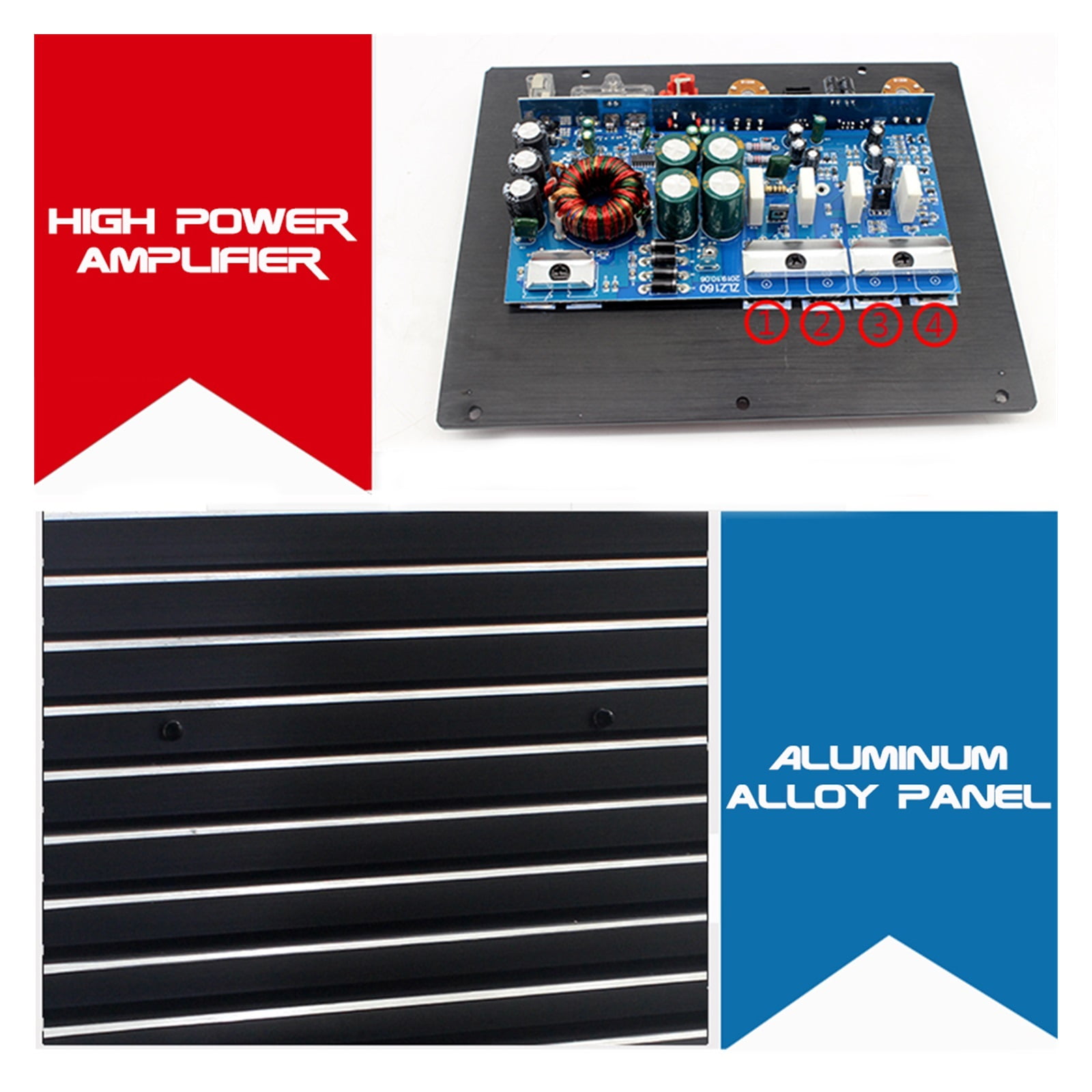 12V 1500W Mono Car Amplifier Powerful Bass Subwoofer Amplifier Board Player Automotive Amplifier Module 3D Crystal Power