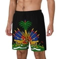 thumbnail image 5 of Mens Haiti Coat Of Arms 2 in 1 Quick Dry Swim Trunks with Compression Liner Beach Shorts, 5 of 6