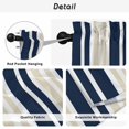 thumbnail image 5 of Navy Blue Khaki Striped Tier Curtains, Modern Minimalist Ombre Lines Light Filtering Kitchen Curtains, 2Pcs Rod Pocket Half Window Treatments Panels for Sink Cafe Cabinet Camper 27.5x36 Inches, 5 of 9