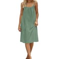 thumbnail image 4 of QNANSPI Long Nightgowns for Women, Summer Pajama Dresses for Ladies, Women Summer Solid Backless Loose Loungewear Mid Length Dress Casual Sleepwear, 4 of 6