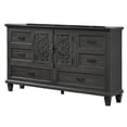 thumbnail image 3 of Platform Rustic Gray Wood Sleigh 3 Piece Bedroom Set in California King, 3 of 9