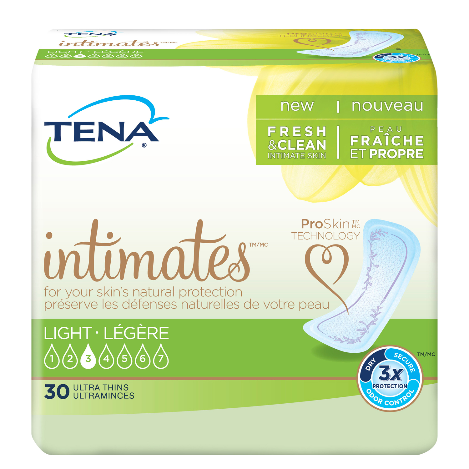 Tena Incontinence Ultra Thin Pads for Women, Light, Regular, 30 Count