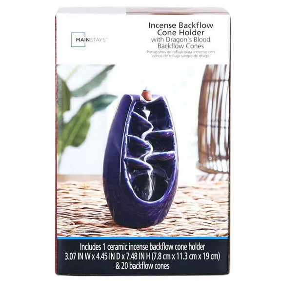 Mainstays Incense Waterfall Backflow Burner, Blue